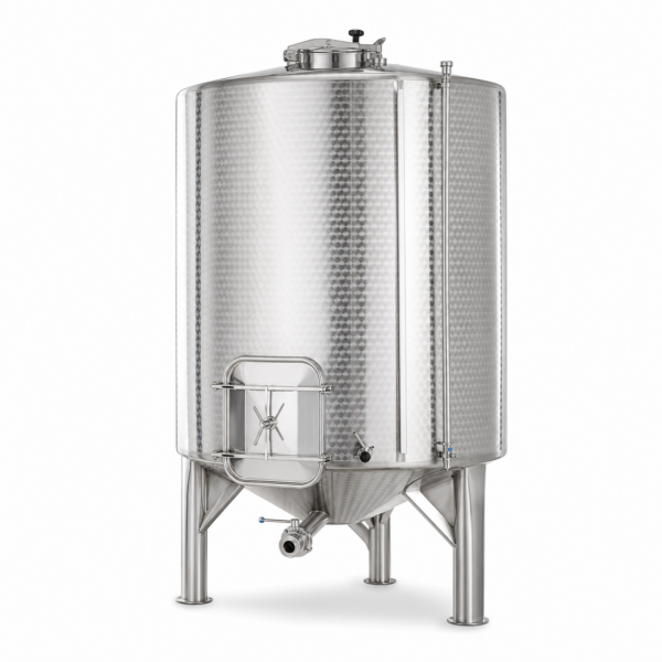 Cuve inox 1000 litres fond conique 304L sur fond blanc